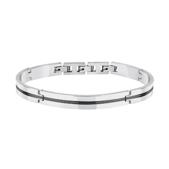 Bracciale semirigido uomo Morellato acciaio rodio e nero 64 mm x 50 mm