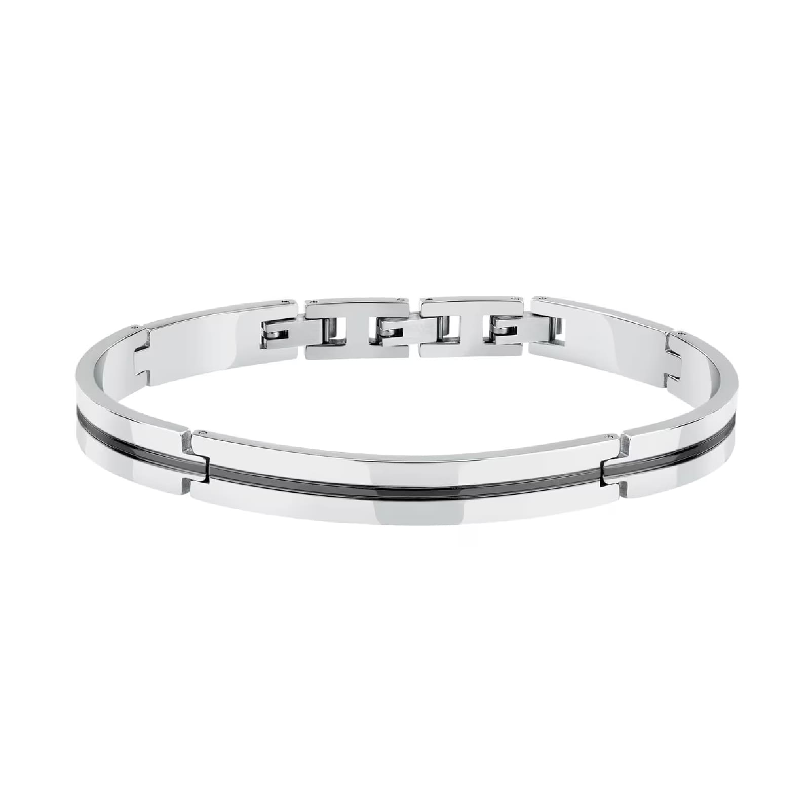 Bracciale semirigido uomo Morellato acciaio rodio e nero 64 mm x 50 mm