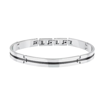 Bracciale semirigido uomo Morellato acciaio rodio e nero 64 mm x 50 mm