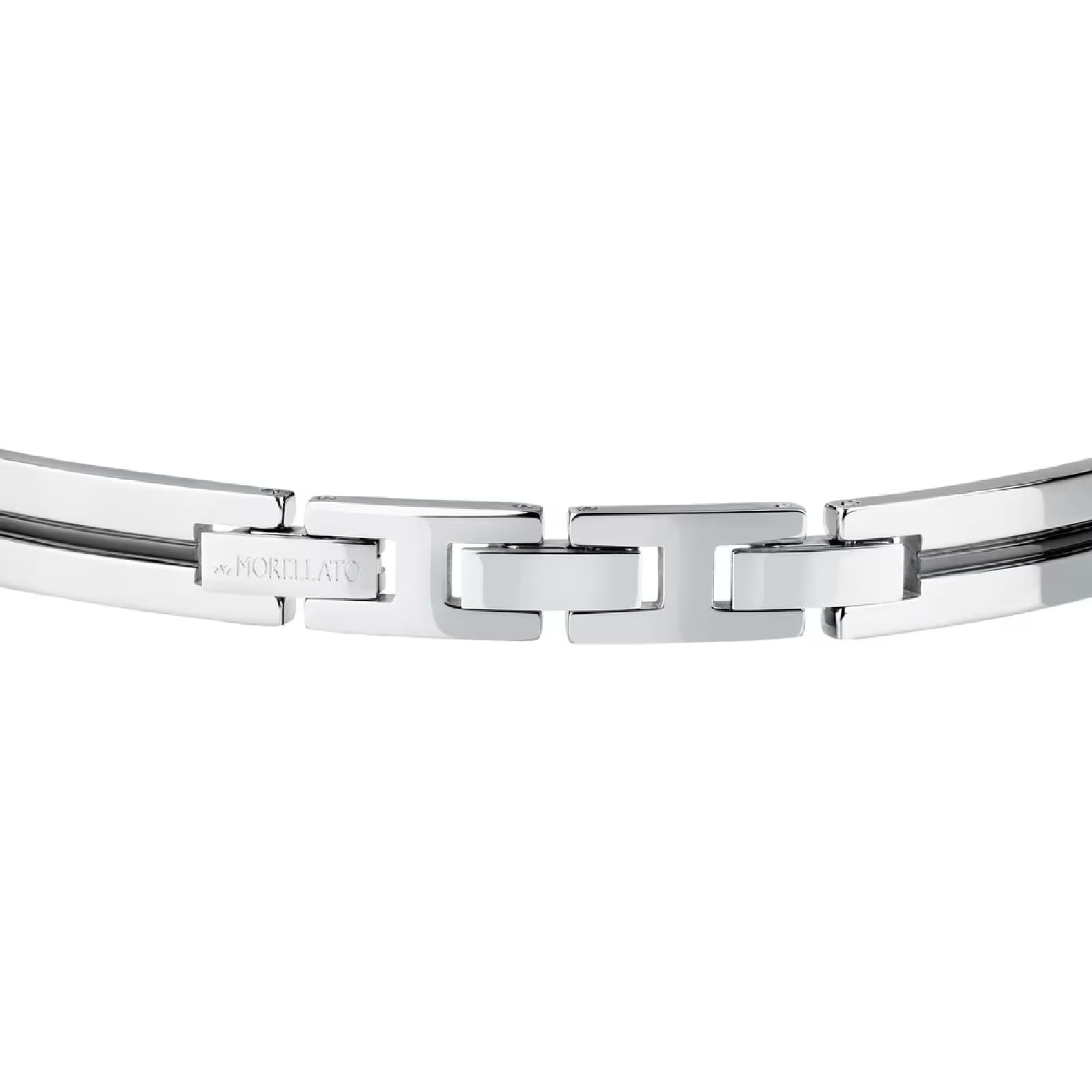 Bracciale semirigido uomo Morellato acciaio rodio e nero 64 mm x 50 mm