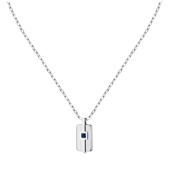 Collana con pendente Morellato in acciaio con zircone blu MISURA UNICA