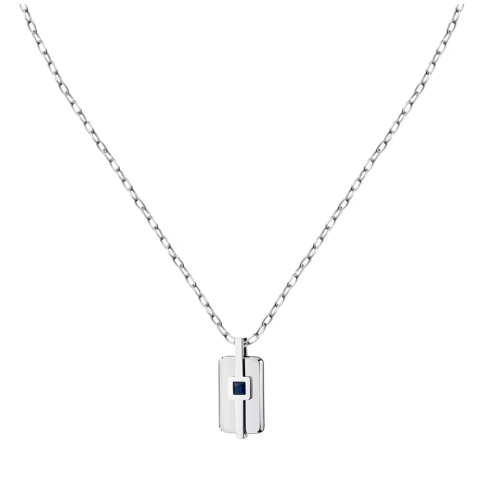 Collana con pendente Morellato in acciaio con zircone blu MISURA UNICA
