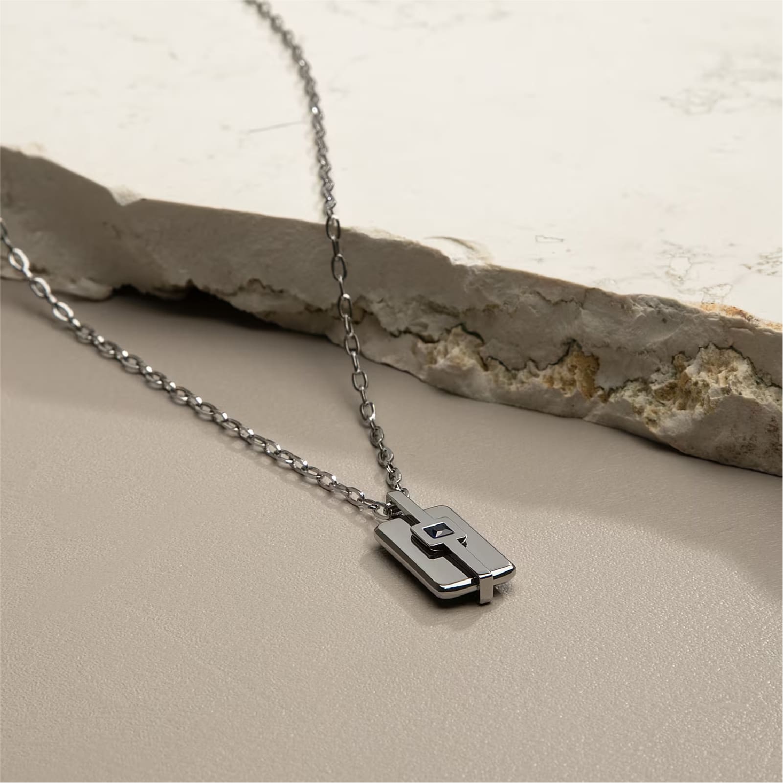 Collana con pendente Morellato in acciaio con zircone blu MISURA UNICA