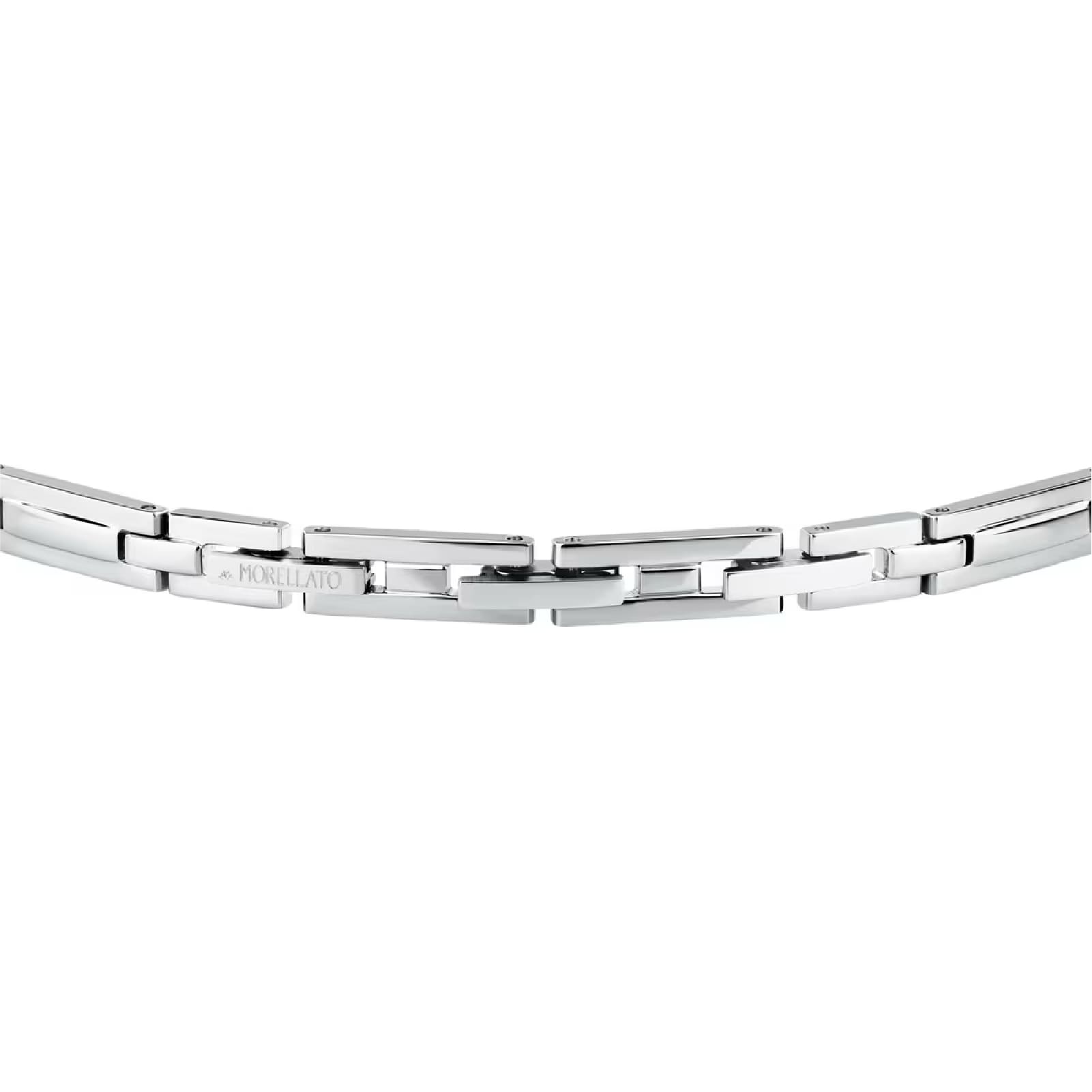 Bracciale catena Morellato in acciaio con zircone blu da uomo 21,5 cm