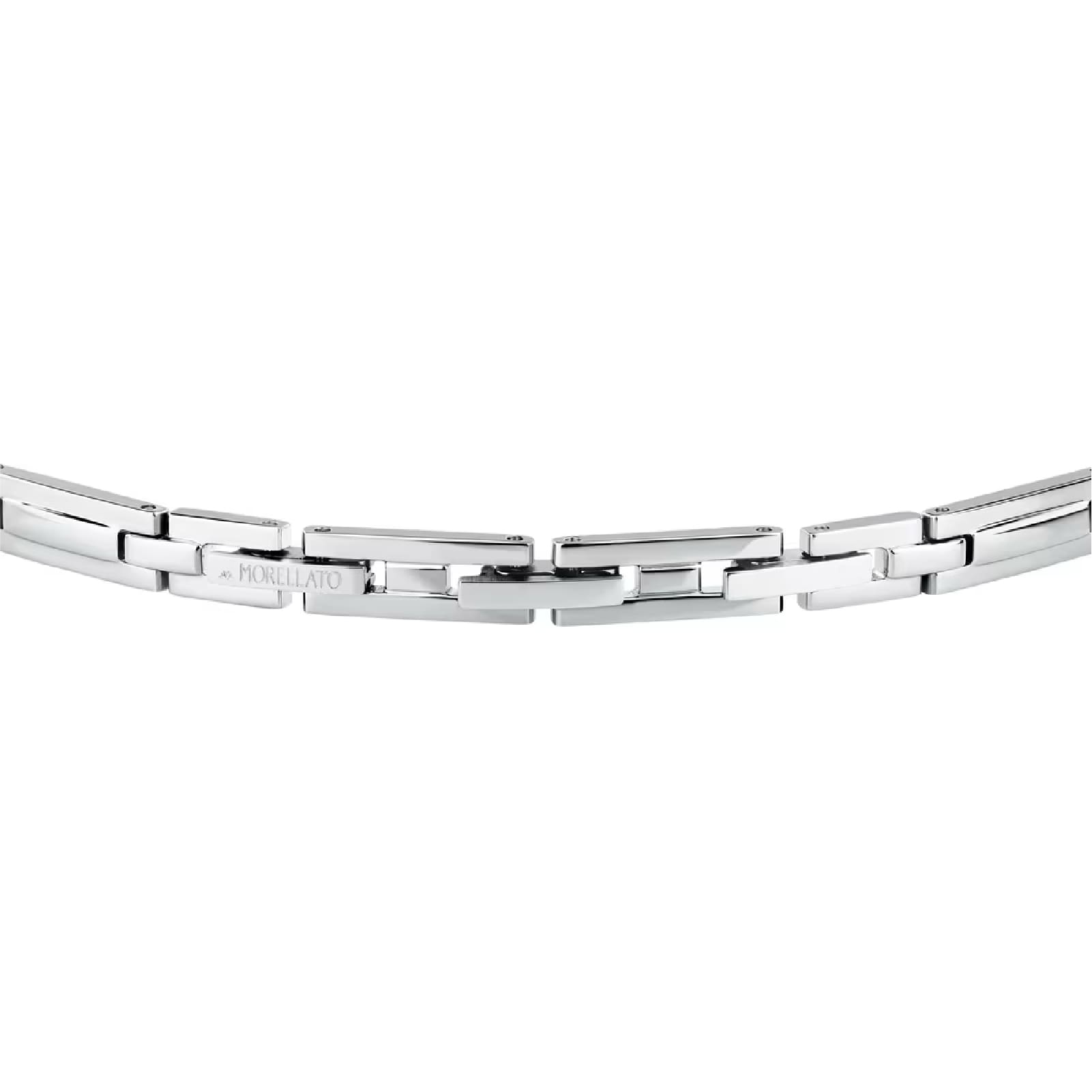 Bracciale catena Morellato in acciaio con due zirconi blu 21,5 cm