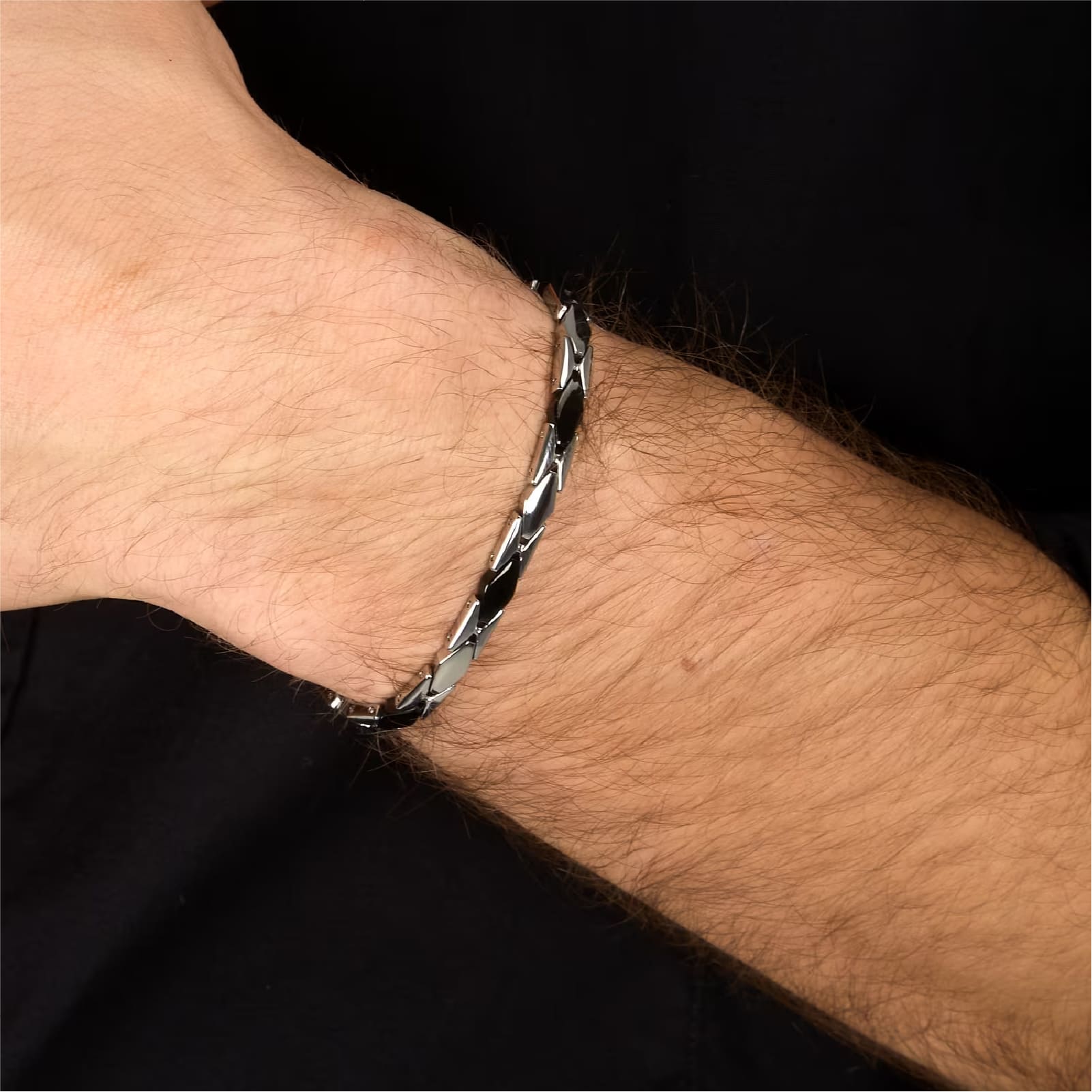 Bracciale catena Morellato in acciaio con pvd nero da uomo 21,5 cm