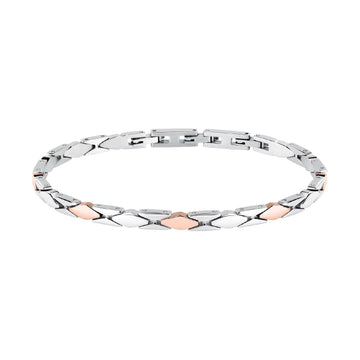 Bracciale catena Morellato in acciaio con pvd oro rosa da uomo 21,5 cm
