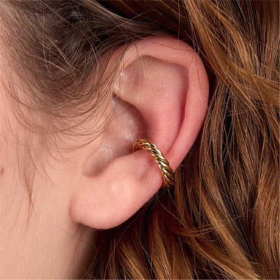 Earcuff Morellato in acciaio dorato design attorcigliato MISURA UNICA