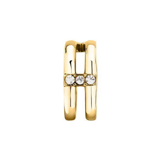 Earcuff Morellato in acciaio dorato doppia fascia e cristalli MISURA UNICA