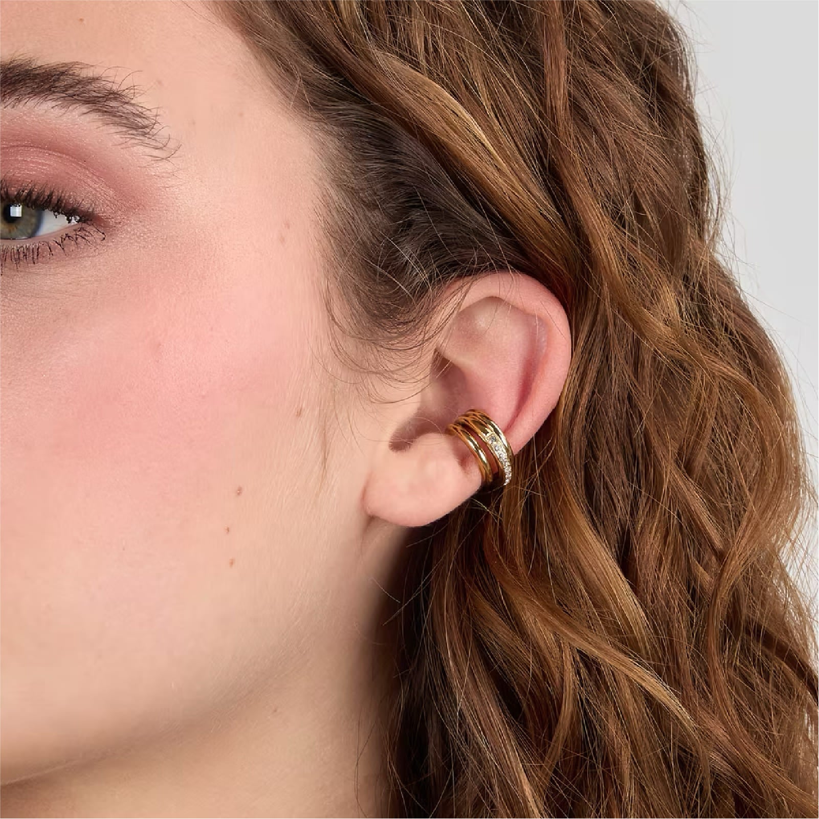 Earcuff Morellato in acciaio dorato impreziosito da cristalli MISURA UNICA