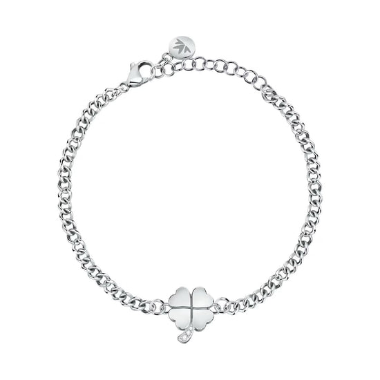 Bracciale catena Morellato Talismani in acciaio quadrifoglio 19 cm