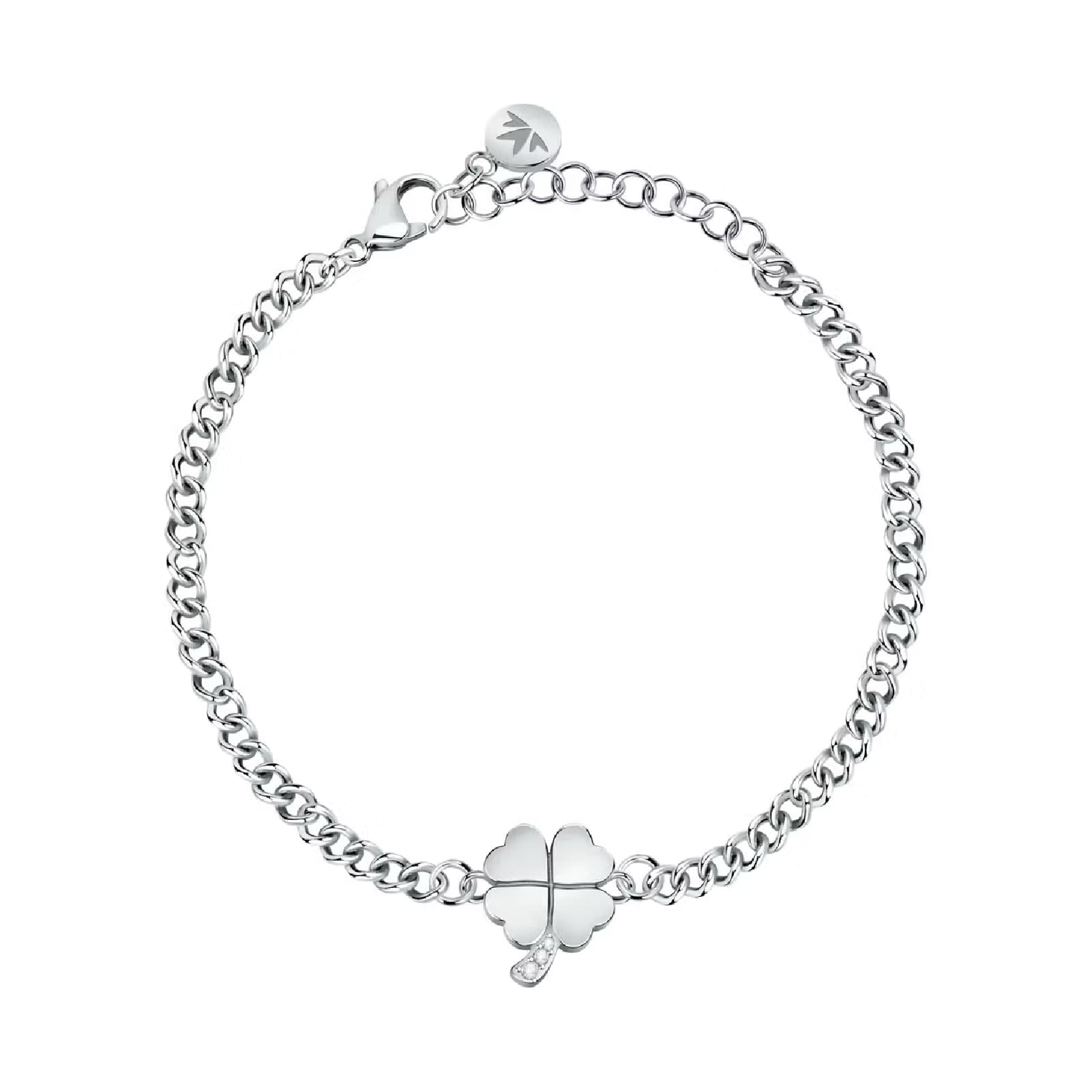 Bracciale catena Morellato Talismani in acciaio quadrifoglio 19 cm