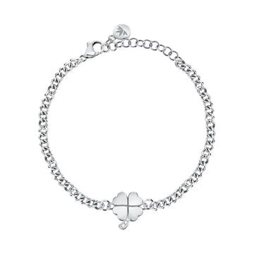 Bracciale catena Morellato Talismani in acciaio quadrifoglio 19 cm