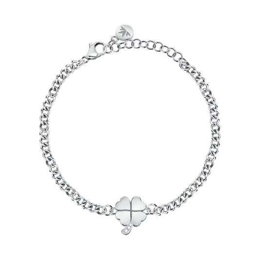 Bracciale catena Morellato Talismani in acciaio quadrifoglio 19 cm
