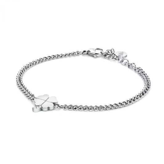 Bracciale catena Morellato Talismani in acciaio quadrifoglio 19 cm