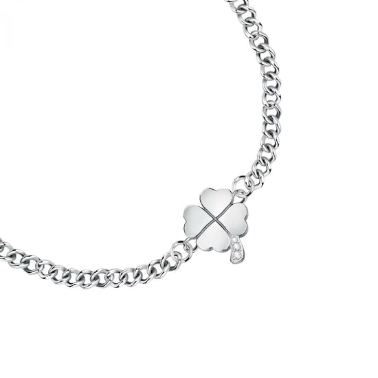 Bracciale catena Morellato Talismani in acciaio quadrifoglio 19 cm
