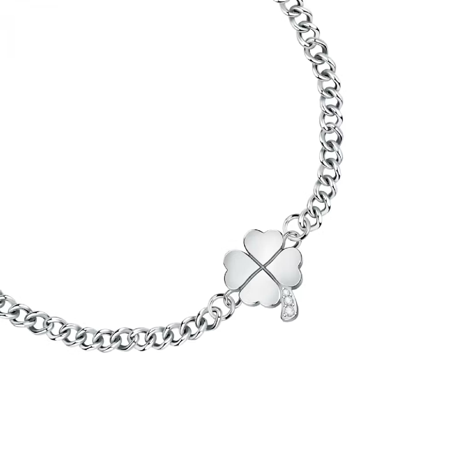 Bracciale catena Morellato Talismani in acciaio quadrifoglio 19 cm