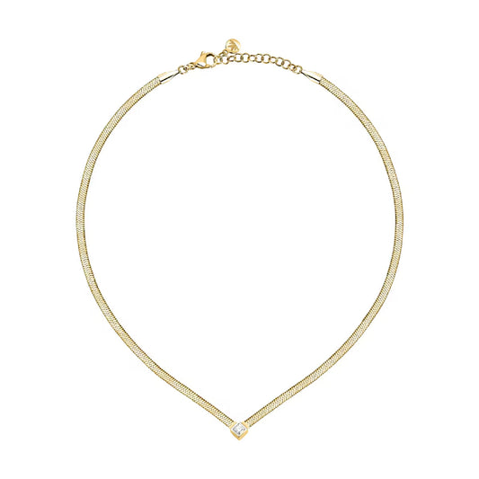 Collana punto luce Morellato in acciaio oro e cristallo MISURA UNICA