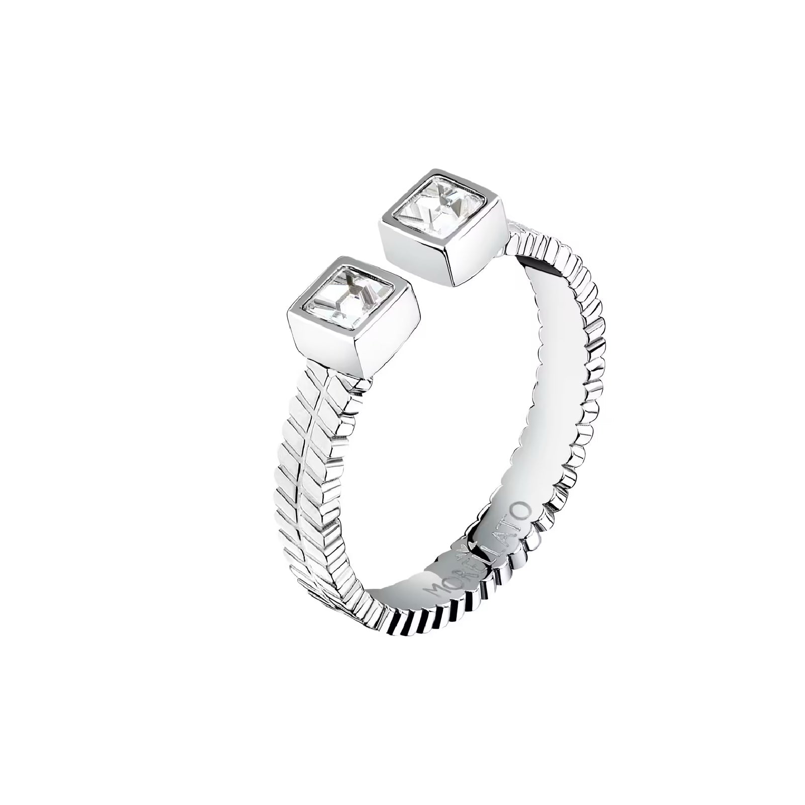 Anello aperto Morellato in acciaio con cristalli bianchi 12