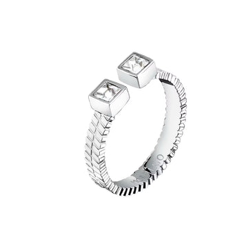 Anello aperto Morellato in acciaio con cristalli bianchi 12