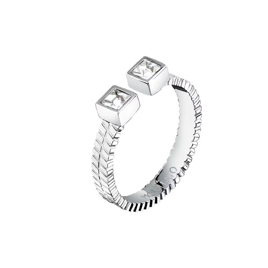 Anello aperto Morellato in acciaio con cristalli bianchi 12