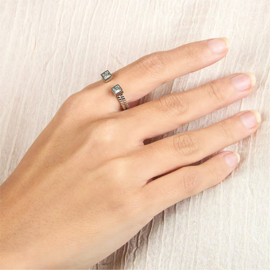 Anello aperto Morellato in acciaio con cristalli bianchi 12