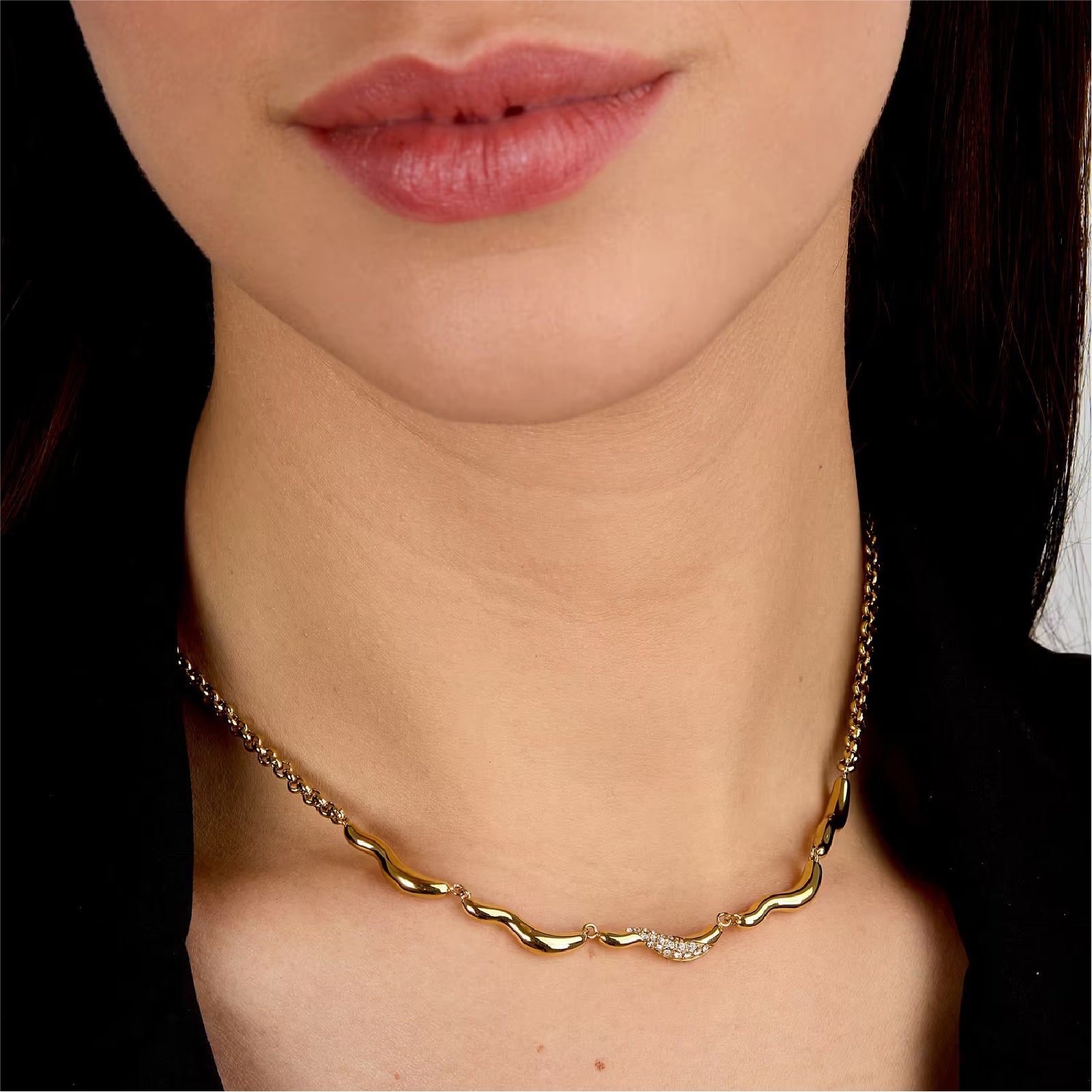 Collana da donna Morellato Design pvd oro e cristalli bianchi MISURA UNICA