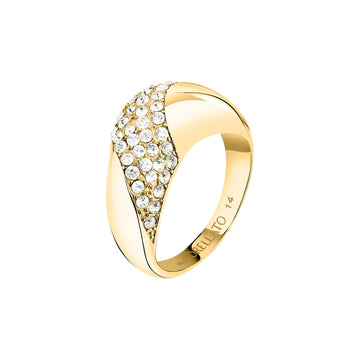 Anello donna Morellato Design in pvd oro e cristalli bianchi 14