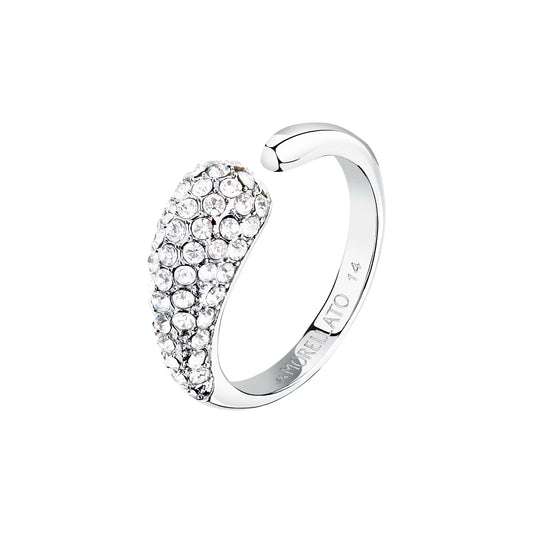 Anello aperto donna Morellato Design acciaio e cristalli bianchi 12