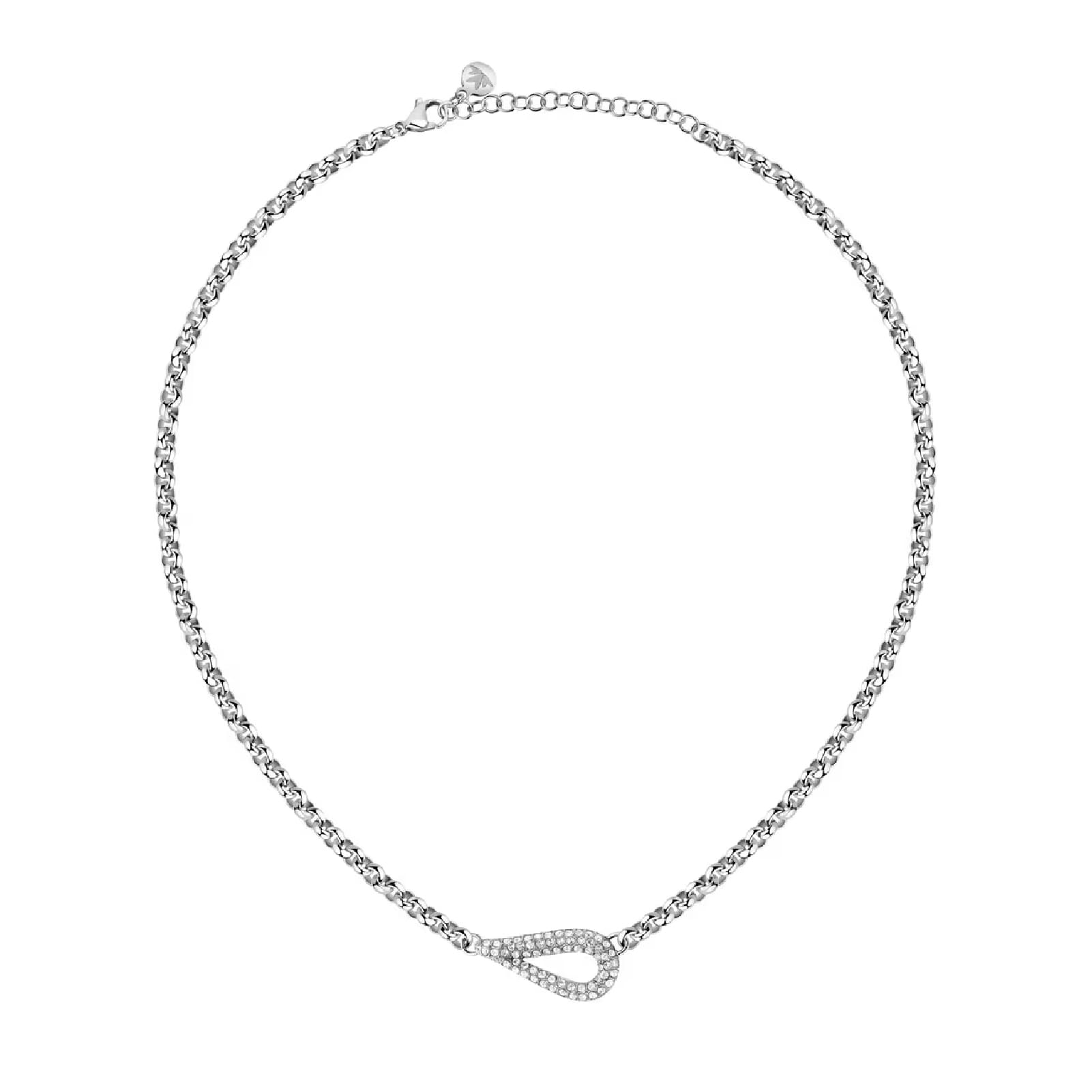 Collana da donna Morellato in acciaio rodiato con cristalli MISURA UNICA