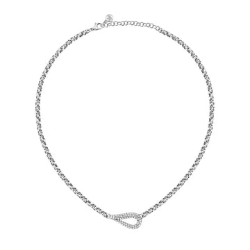 Collana da donna Morellato in acciaio rodiato con cristalli MISURA UNICA