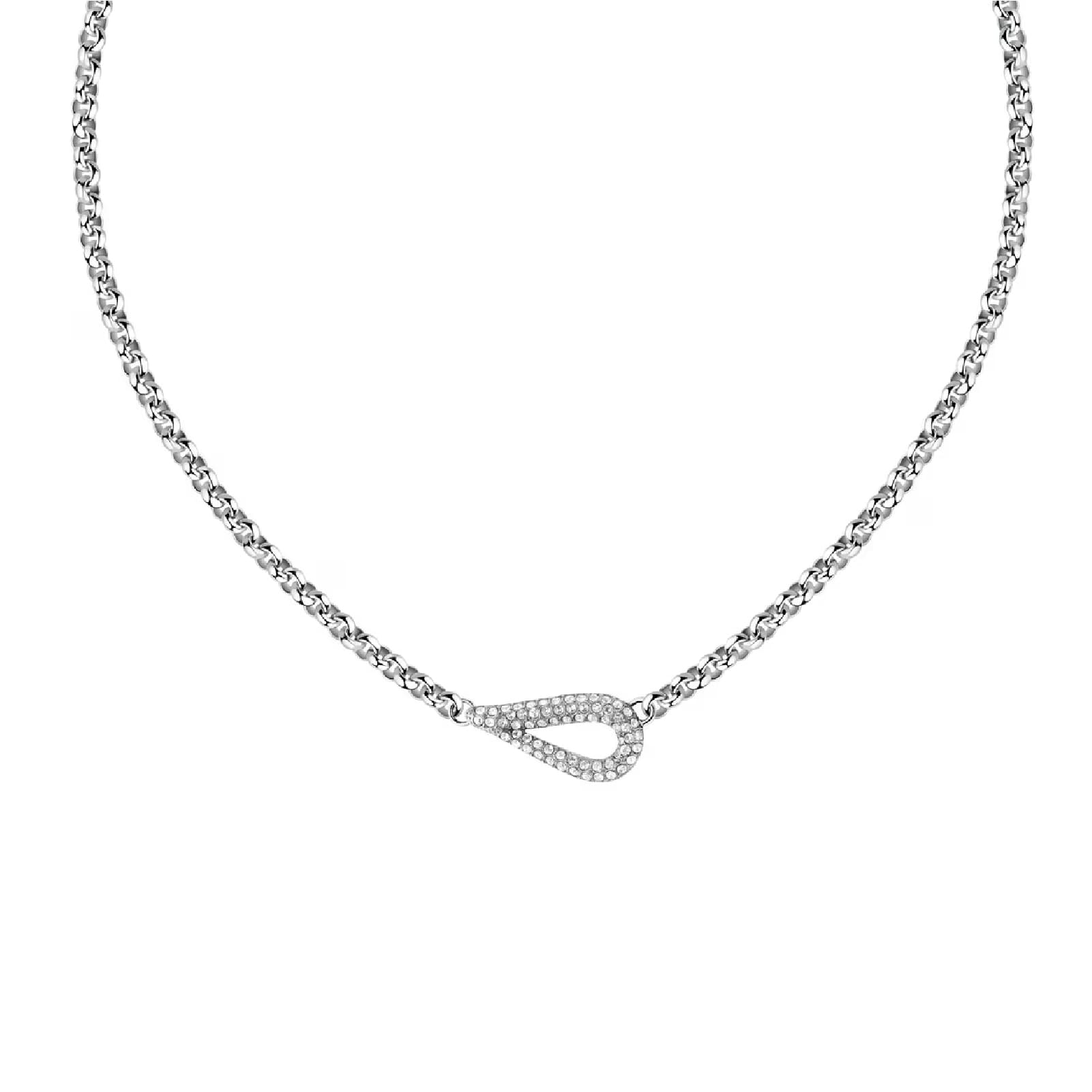 Collana da donna Morellato in acciaio rodiato con cristalli MISURA UNICA