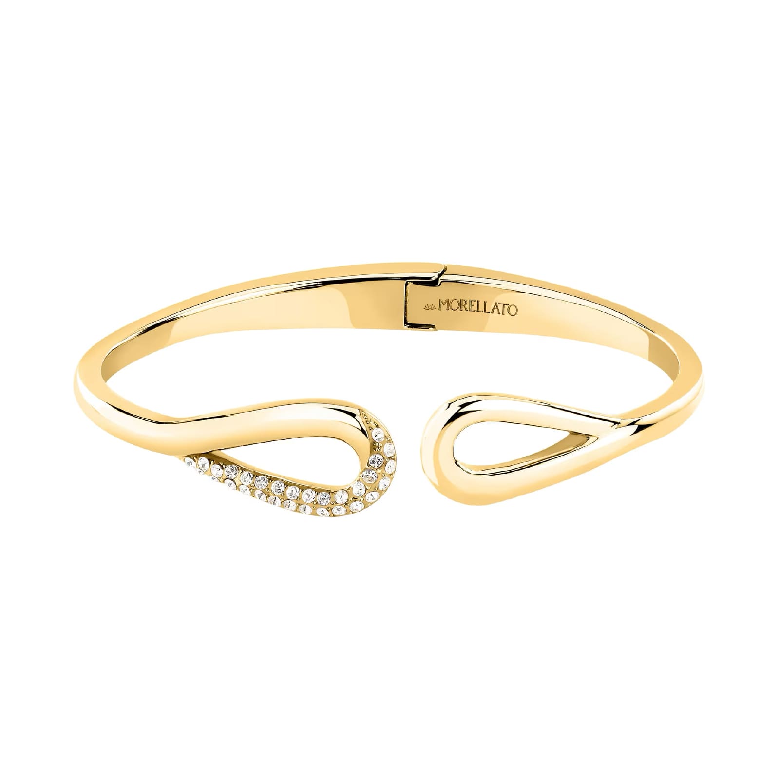 Bracciale bangle Morellato in acciaio dorato con cristalli
