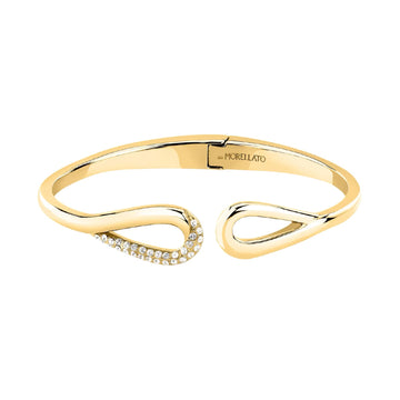 Bracciale bangle Morellato in acciaio dorato con cristalli