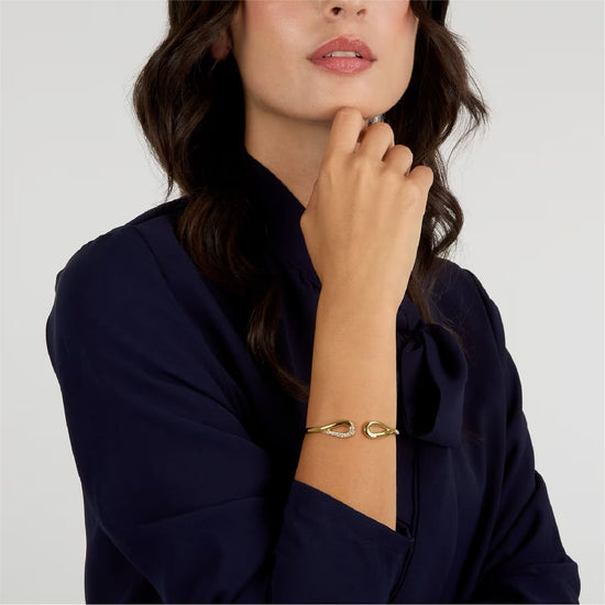 Bracciale bangle Morellato in acciaio dorato con cristalli