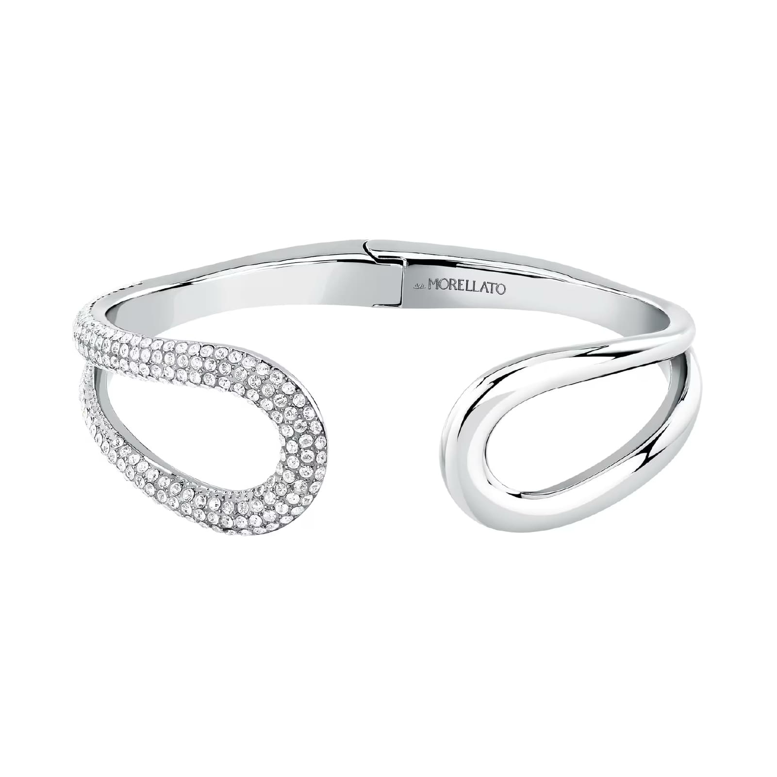 Bracciale bangle Morellato in acciaio rodiato con cristalli