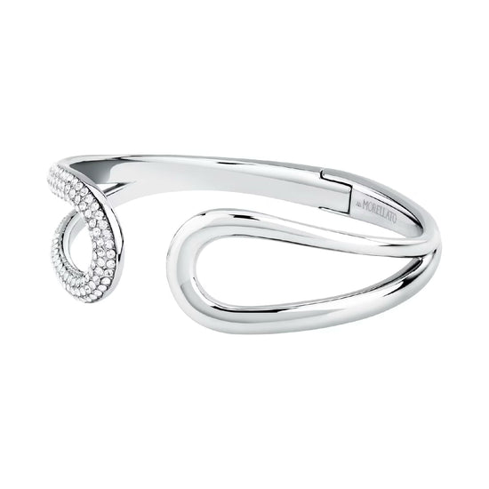 Bracciale bangle Morellato in acciaio rodiato con cristalli