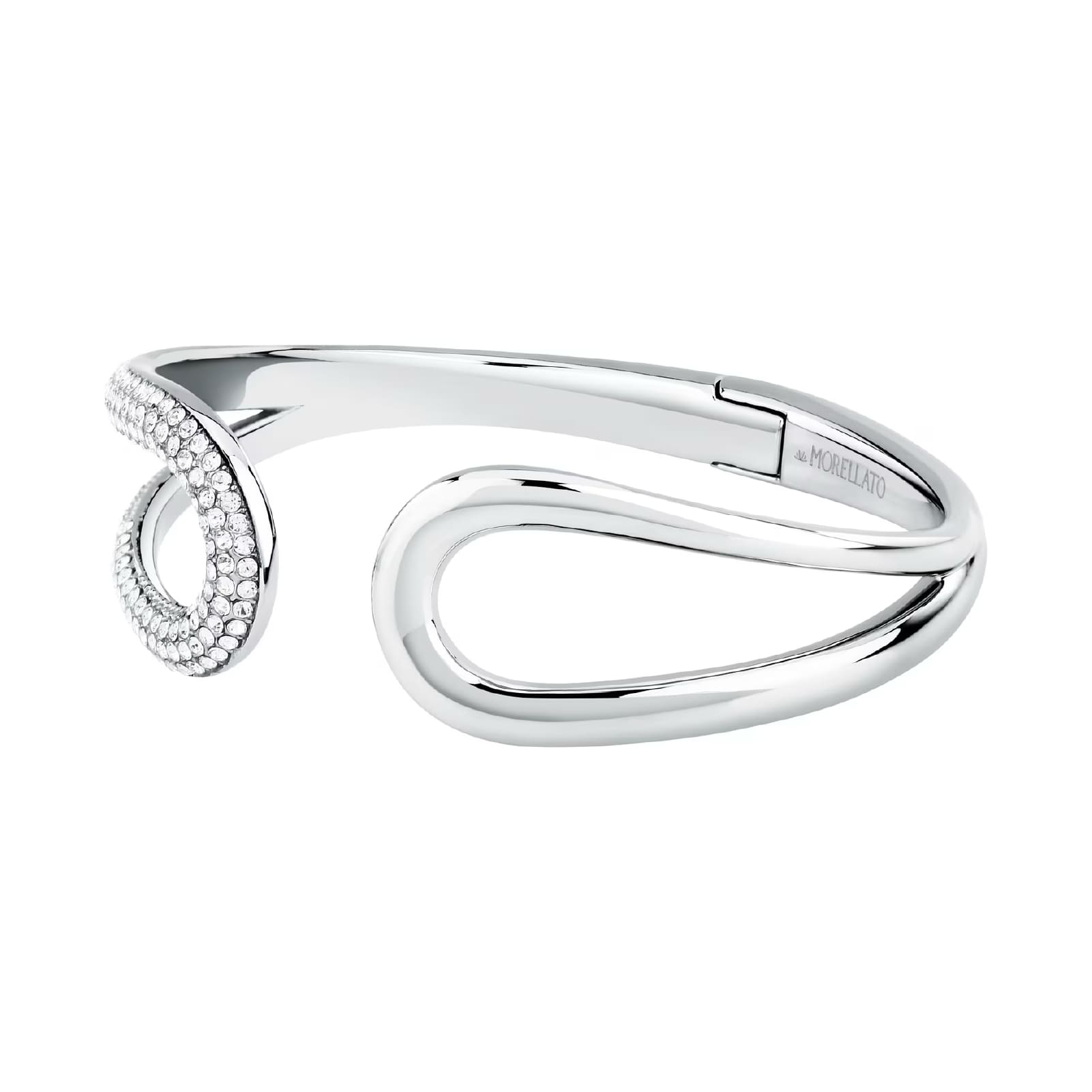 Bracciale bangle Morellato in acciaio rodiato con cristalli