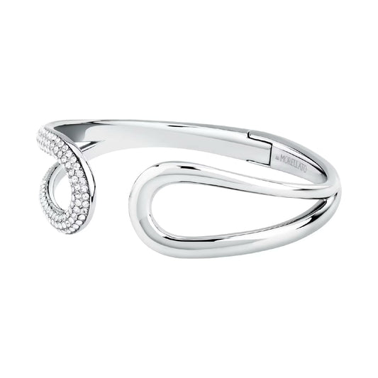 Bracciale bangle Morellato in acciaio rodiato con cristalli
