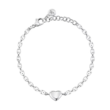 Bracciale catena Morellato in acciaio rodiato con cuore Regolabile 16-19 cm