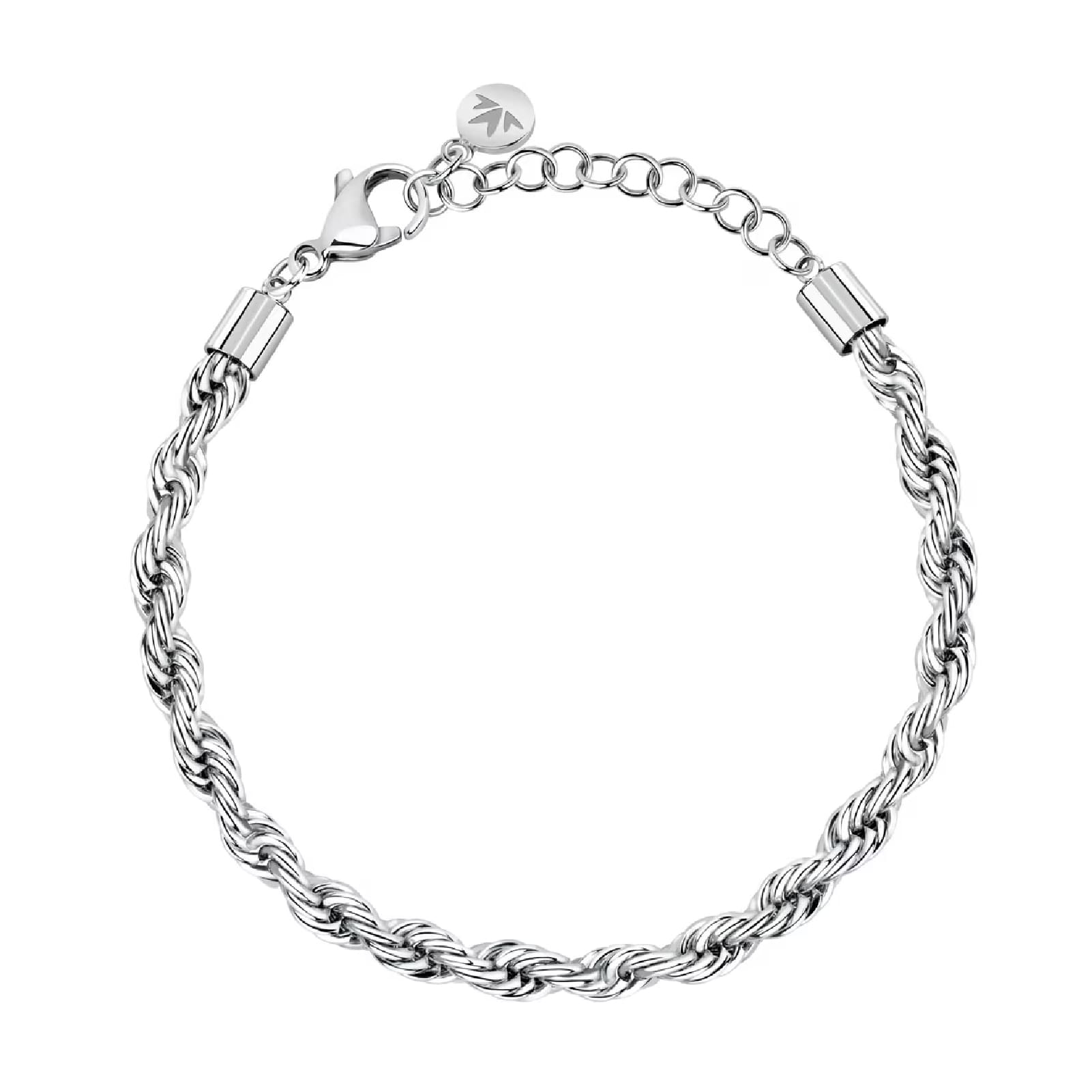Bracciale spesso Morellato in acciaio rodiato con intreccio Regolabile 16-20 cm