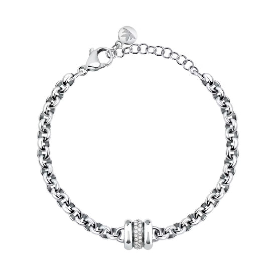 Bracciale catena Morellato Vintage in acciaio e cristalli 19 cm