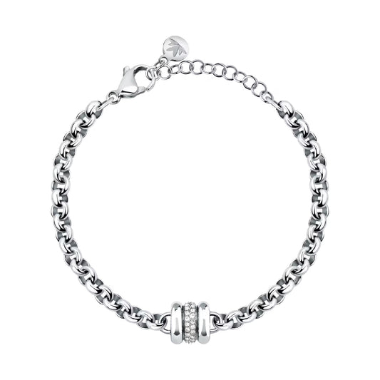 Bracciale catena Morellato Vintage in acciaio e cristalli 19 cm