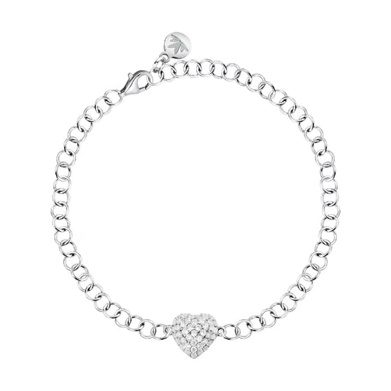 Bracciale catena Morellato in argento a forma di cuore 16 cm
