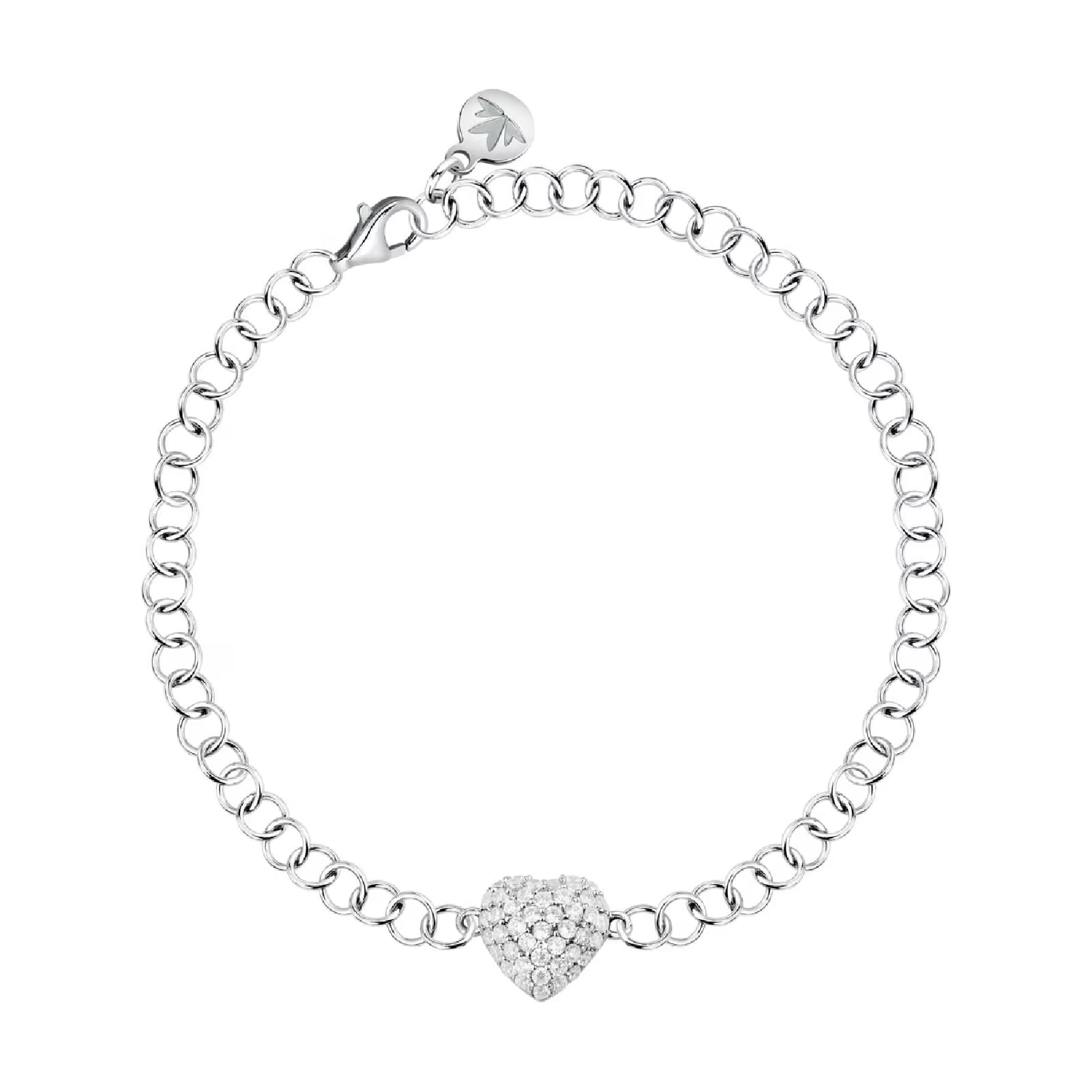 Bracciale catena Morellato in argento a forma di cuore 16 cm