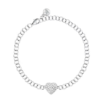 Bracciale catena Morellato in argento a forma di cuore 16 cm