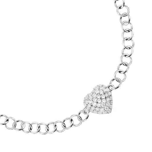 Bracciale catena Morellato in argento a forma di cuore 16 cm