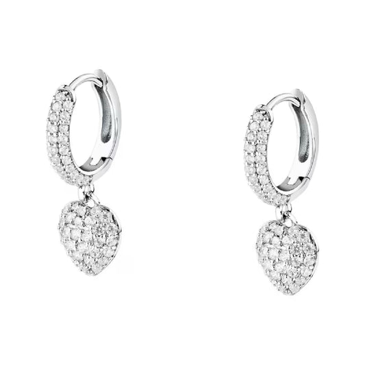 Orecchini a cerchio Morellato in argento con pendente cuore MISURA UNICA