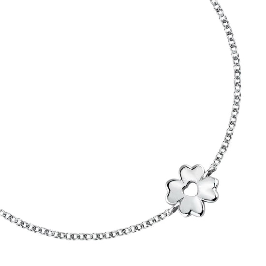 Bracciale catena Morellato Dono acciaio e quadrifoglio 17 cm