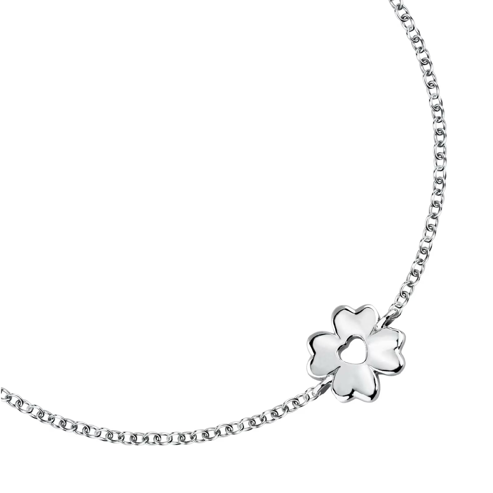 Bracciale catena Morellato Dono acciaio e quadrifoglio 17 cm